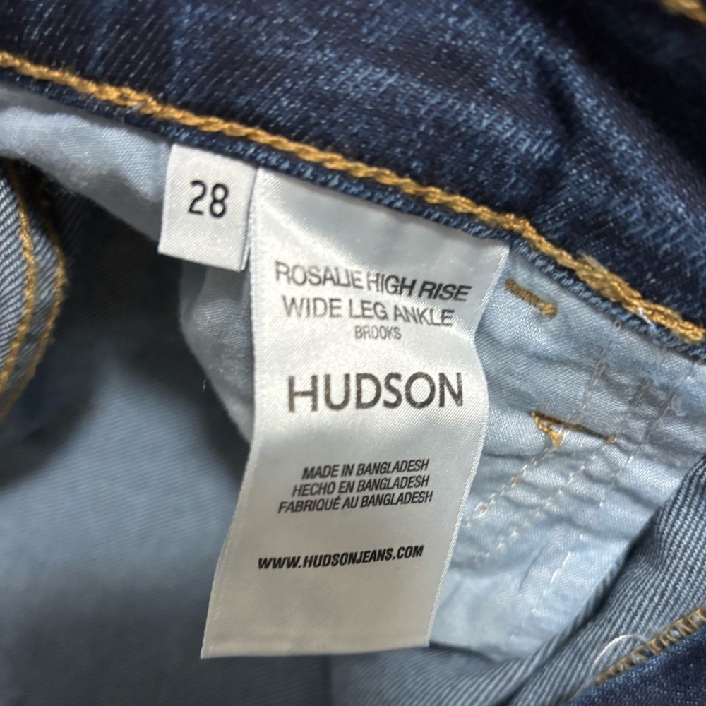 NWT Hudson Jeans Rosalie High-Rise Wide-Leg Ankle Jeans - Picture 9 of 12